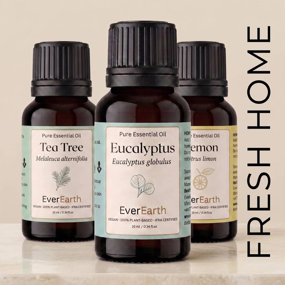 EverEarth Fresh Home Trio essential oil gift set 3 x 10ml bottle