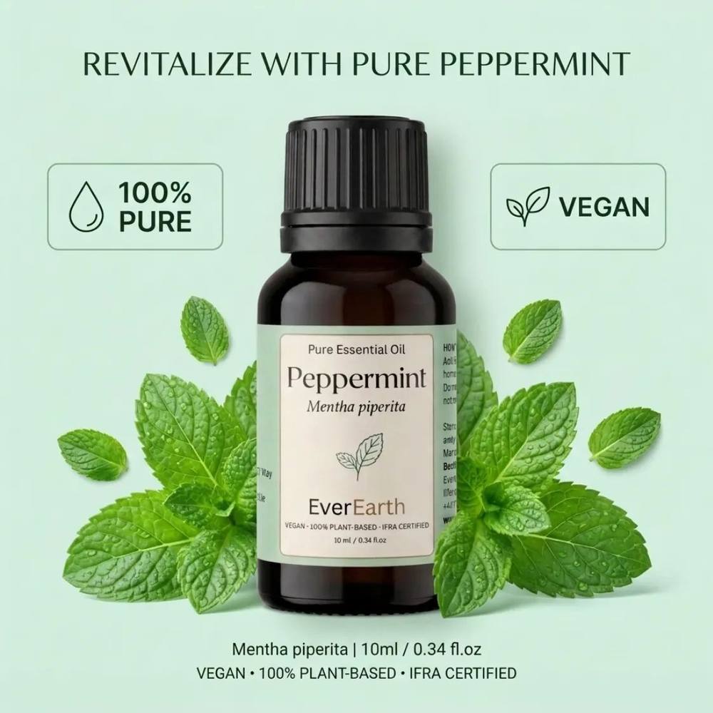 Revitalize with pure EverEarth Peppermint essential oil, 100% pure and vegan