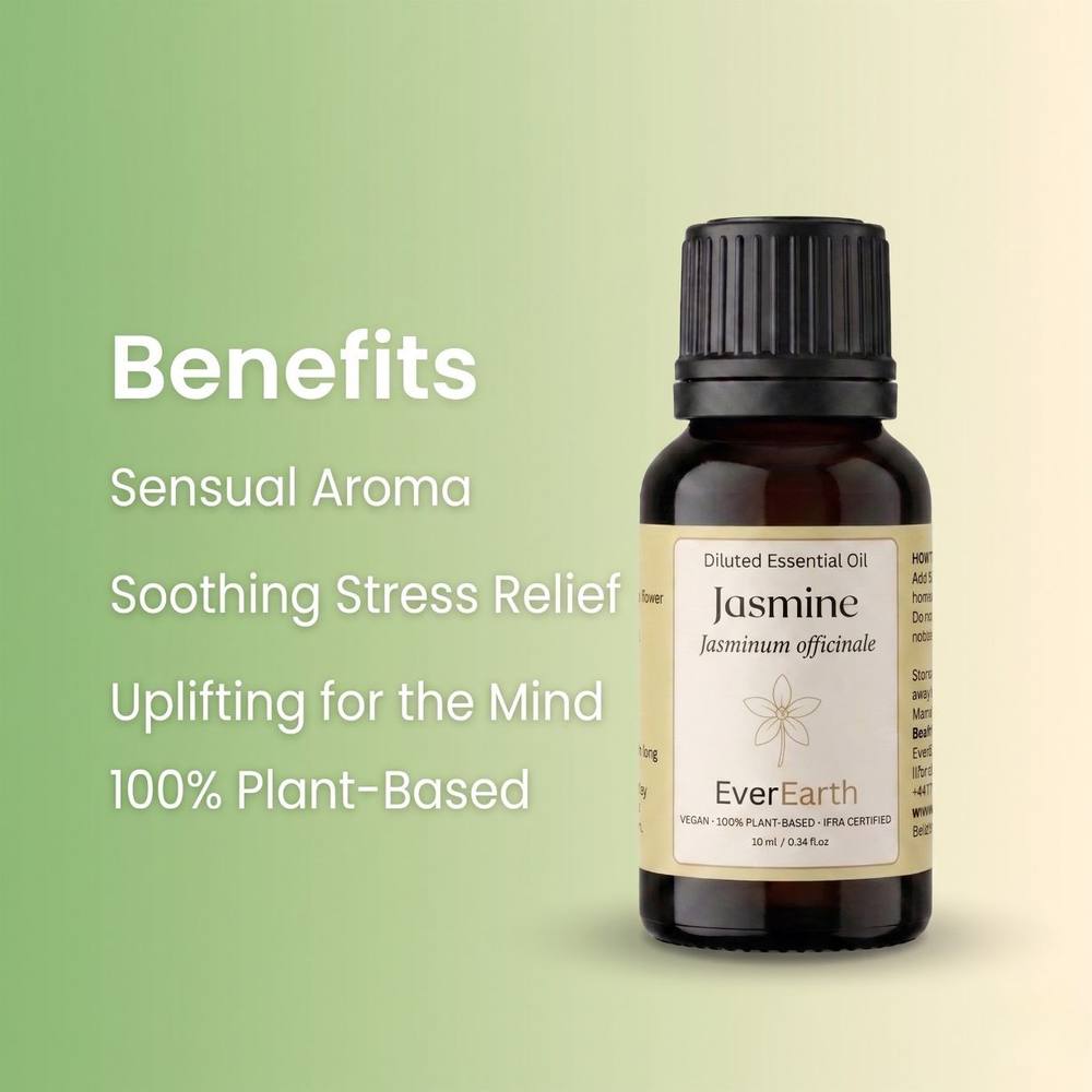 EverEarth Jasmine essential oil, sensual floral scent and uplifting ritual