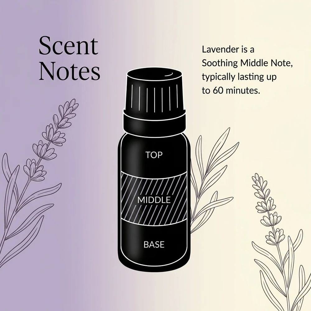 EverEarth Lavender essential oil scent notes illustration