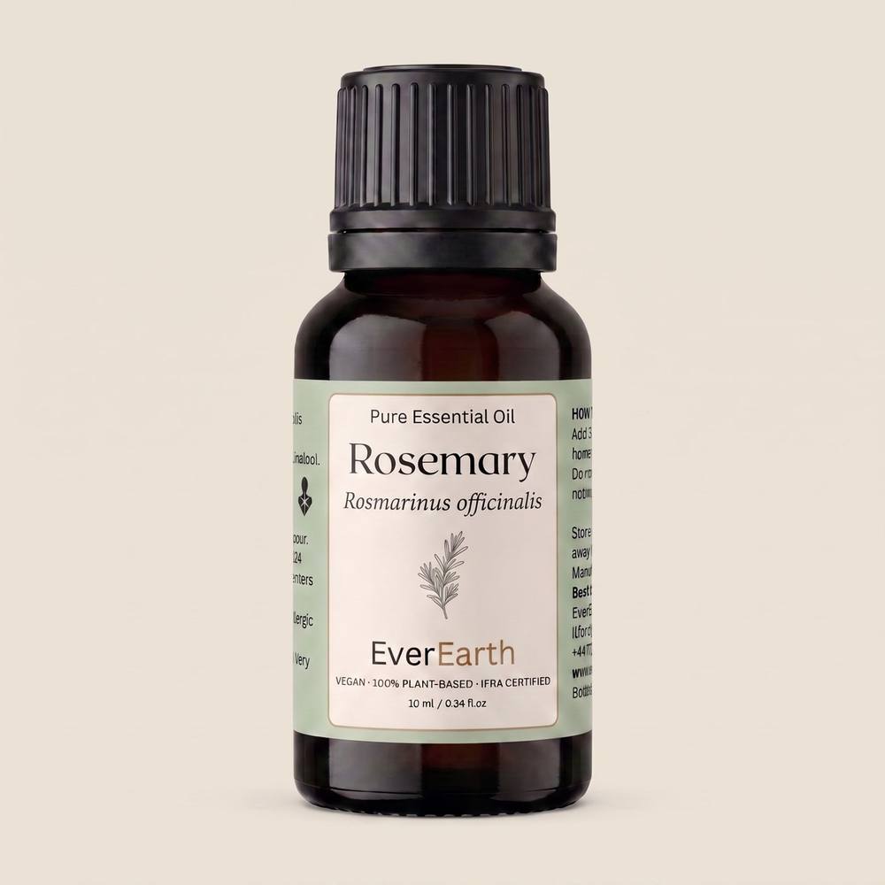 EverEarth Rosemary essential oil, 10ml amber bottle from The EverEarth Collection