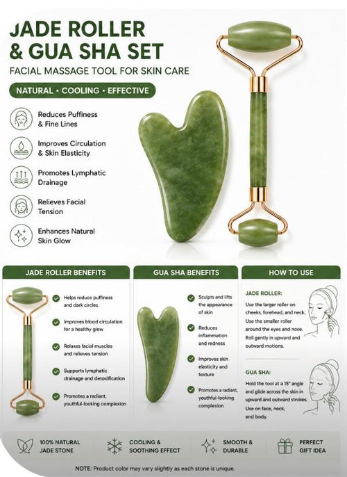 EverEarth Jade Roller & Gua Sha Set