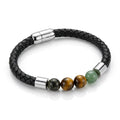 House of Rivit Executive Braided Leather Gemstone Bracelet – Multi-Stone Element
