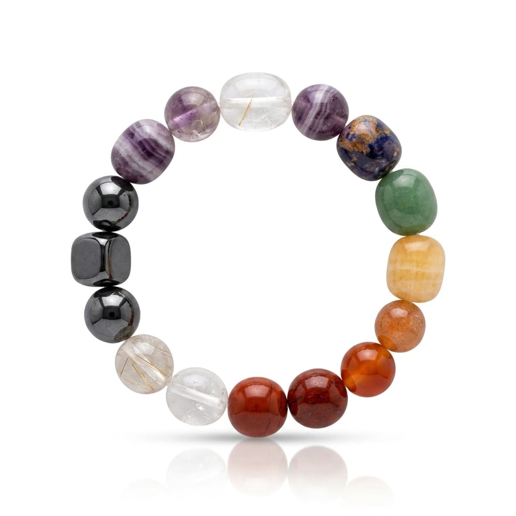 House of Rivit 7 Chakra Crystal Healing Balance Bracelet – Multi-Stone Energy Aligner