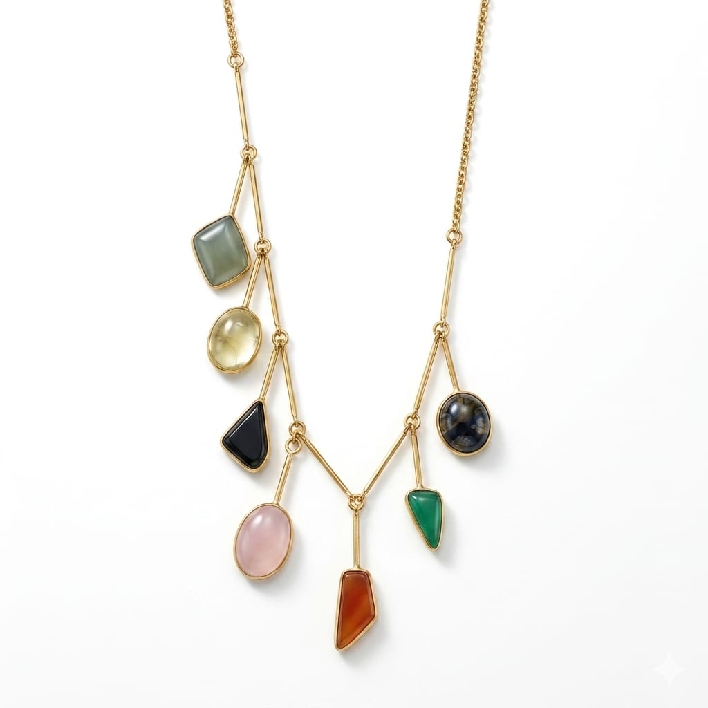 The Horizon Asymmetric Gemstone Drop Necklace