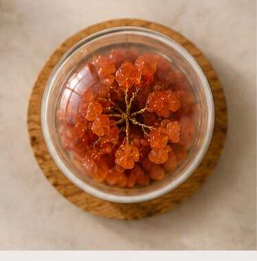 House of Rivit Carnelian Crystal Gem Tree in Glass Dome