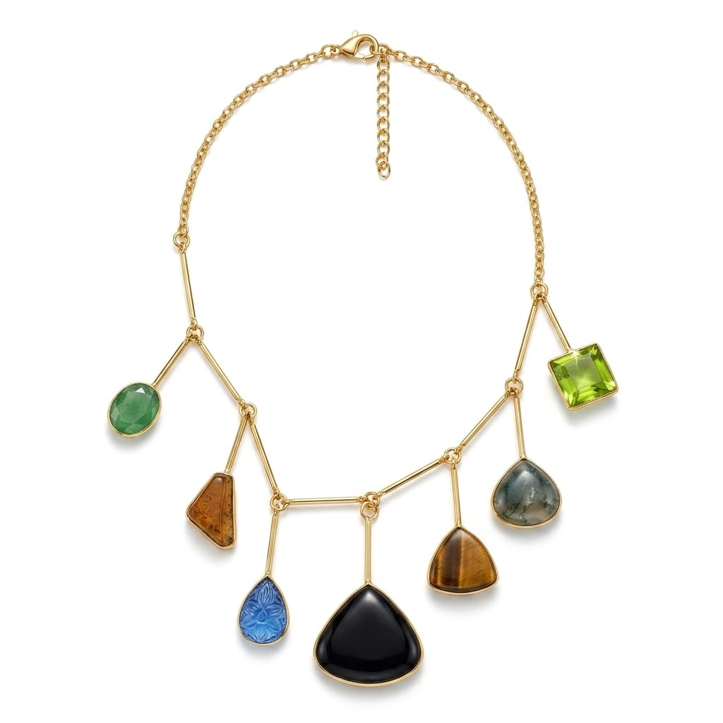 The Luminary Mixed-Cut Gemstone Collar Necklace