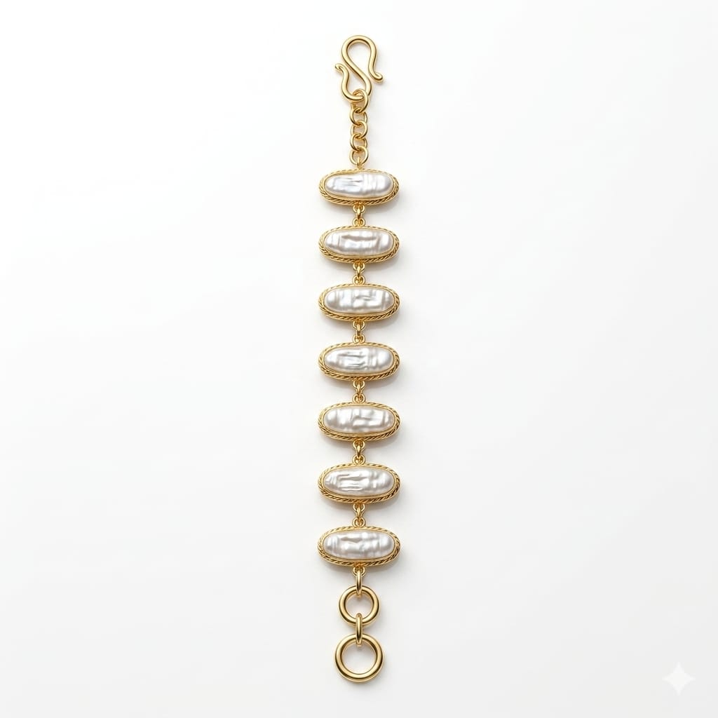 The Aurelia Keshi Pearl Link Bracelet