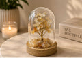 House of Rivit Citrine Crystal Gem Tree in Glass Dome