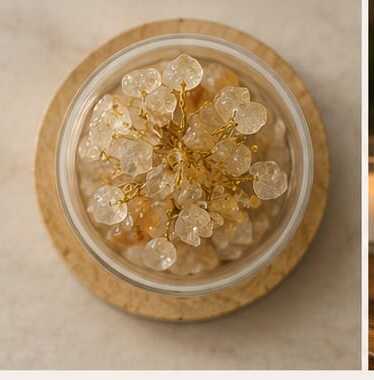House of Rivit Citrine Crystal Gem Tree in Glass Dome