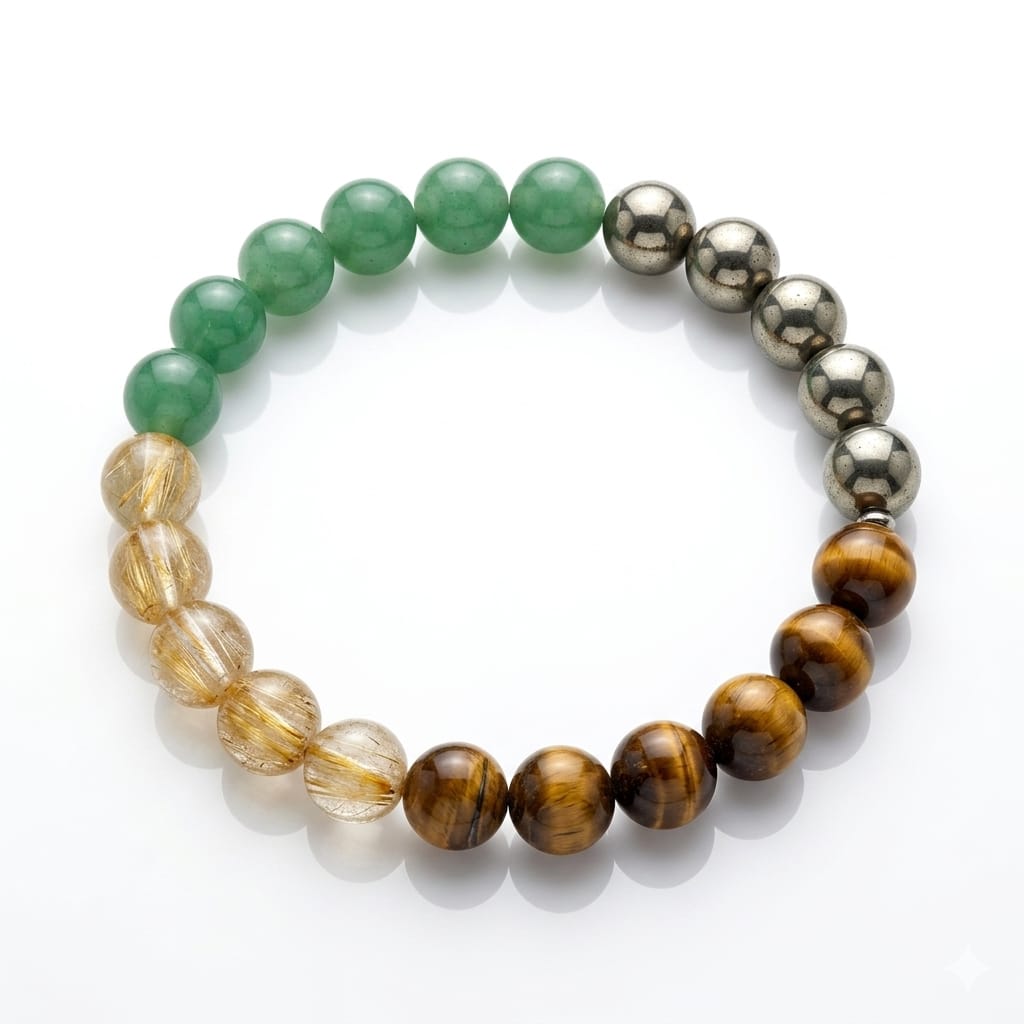 House of Rivit Abundance Matrix Bracelet – Green Aventurine, Pyrite & Tiger's Eye
