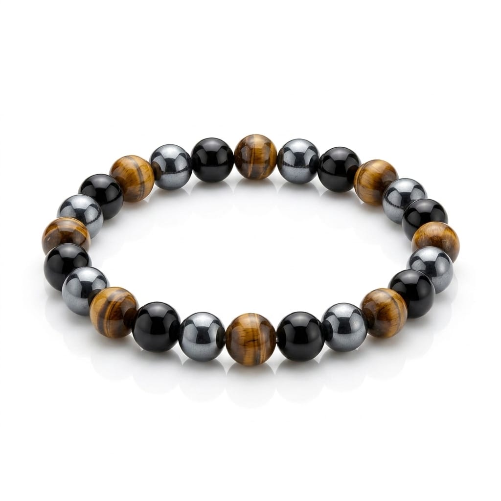 House of Rivit Triple Protection Bracelet – Tiger's Eye, Hematite & Black Obsidian